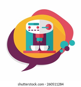 coffee machine flat icon with long shadow,eps10