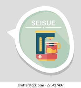 coffee machine flat icon with long shadow,eps10