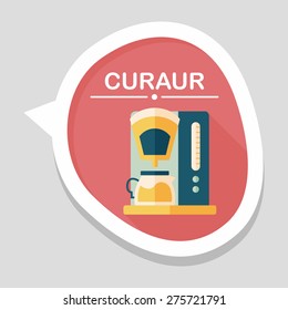 coffee machine flat icon with long shadow,eps10
