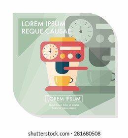 coffee machine flat icon with long shadow,eps10