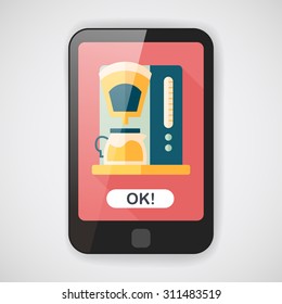 coffee machine flat icon with long shadow,eps10