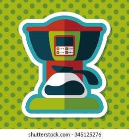 coffee machine flat icon with long shadow,eps10