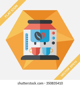 coffee machine flat icon with long shadow,eps10