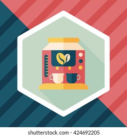 coffee machine flat icon with long shadow,eps10