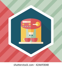 coffee machine flat icon with long shadow,eps10