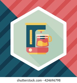 coffee machine flat icon with long shadow,eps10