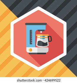 coffee machine flat icon with long shadow,eps10