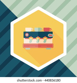coffee machine flat icon with long shadow,eps10