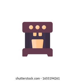 coffee machine flat icon on white