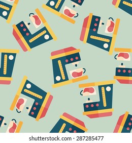 coffee machine flat icon,eps10 seamless pattern background