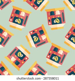 coffee machine flat icon,eps10 seamless pattern background