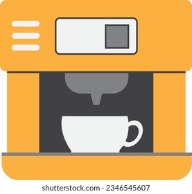 Coffee machine flat illustration. Front view of coffee machine. Vector.