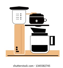coffee machine flat illustration on white