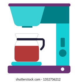 coffee machine flat illustration on white