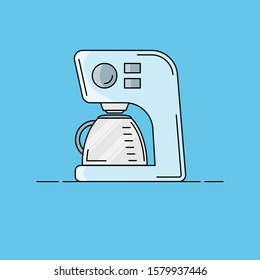 Coffee machine flat illustration. Vector kitchen element for design and web.