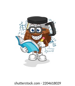 coffee machine geek cartoon. cartoon mascot vector