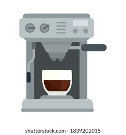 coffee machine with glass cup design of drink caffeine breakfast and beverage theme Vector illustration