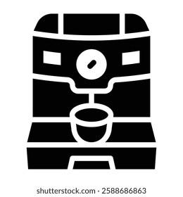 Coffee Machine Glyph Icon Design For Personal And Commercial Use