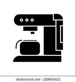  Coffee machine glyph icon. Small electrical machine for making fresh hot drinks. Tea and coffee preparation concept.Filled flat sign. Isolated silhouette vector illustration