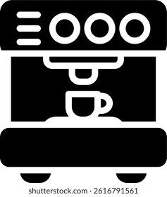 Coffee Machine Glyph Vector Icon Design