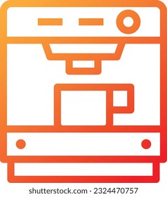 Coffee Machine Gradient Icon - Single Icon, Vector