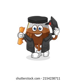 coffee machine graduation vector. cartoon character