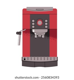 Coffee machine for home, coffee shop, cafe. Modern kitchen accessories for making hot drinks in cafe. Device for making drinks. Flat vector illustrations isolated on white background