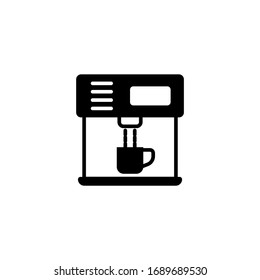 Coffee machine icon in black solid flat design icon isolated on white background