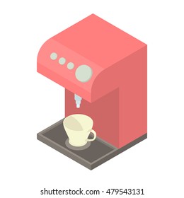 Coffee machine icon in cartoon style on a white background vector illustration