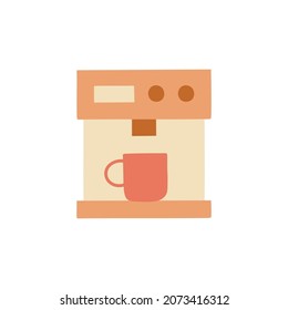 Coffee machine icon in color icon, isolated on white background 