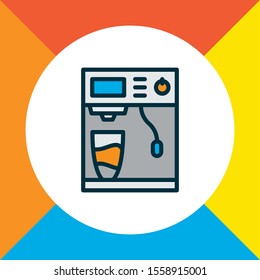 Coffee machine icon colored line symbol. Premium quality isolated coffeemaker element in trendy style.