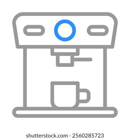 Coffee machine icon. Concept of morning routine, caffeine, and beverage preparation.