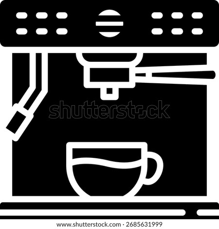 Coffee Machine Icon with Cup of Beverage