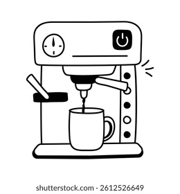 A coffee machine icon depicting an appliance that brews espresso, cappuccino, or drip coffee beverages automatically