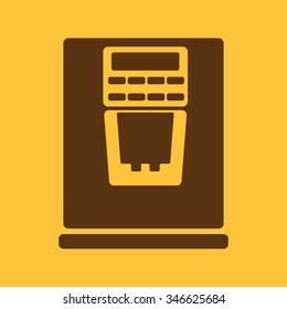 The coffee machine icon. Espresso and latte symbol. Flat Vector illustration