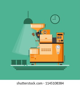 Coffee machine icon flat design.