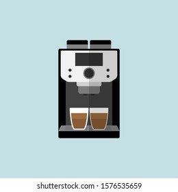 Coffee machine icon flat style