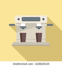 Coffee machine icon flat vector. Cafe cup. Morning drink