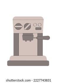 Coffee machine icon. Gadget and device for making latte, cappuccino and mochachino. Equipment for cafes or restaurants. Advertising poster or banner for website. Cartoon flat vector illustration
