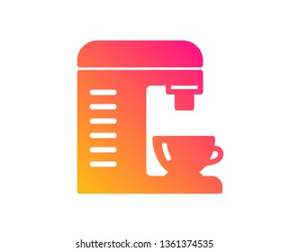 Coffee machine icon. Hot drink sign. Fresh beverage symbol. Classic flat style. Gradient coffee machine icon. Vector