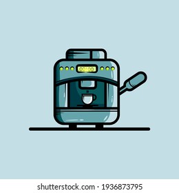 Coffee machine icon image, flat design