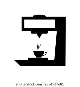 Kaffeemaschinensymbol einzeln auf weißem Hintergrund