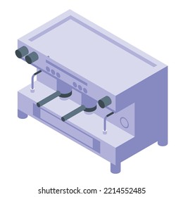 Coffee machine icon isometric vector. Street cafe. City restaurant