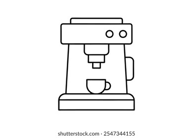 Coffee machine icon line art vector illustration outline design