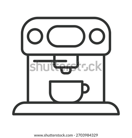 Coffee machine icon in line design. coffee machine, espresso maker, drink maker, kitchen appliance, home brewing on white background vector. coffee machine editable stroke icon