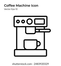 Icono de la máquina de café en estilo de línea. Ilustración de línea de máquina de café.