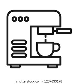 Coffee Machine Icon. Line vector. Isolate on white background.