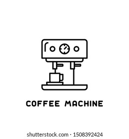 coffee machine icon in linear style on white background