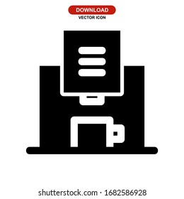 Icono de máquina de café o logotipo símbolo de signo aislado ilustración vectorial de alta calidad estilo negro iconos vectoriales
