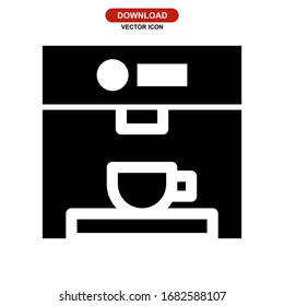 Symbol für die Kaffeemaschine oder Logo einzeln auf Zeichensymbolen Vektorillustration - hochwertige Vektorgrafiken im schwarzen Stil
